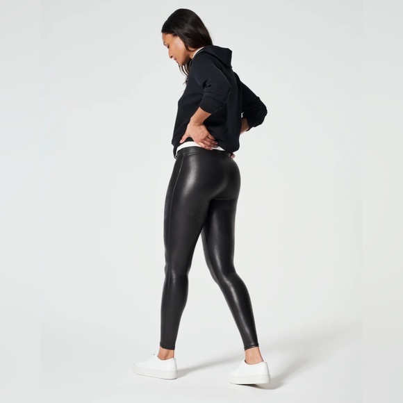 SPANX Faux Leather Leggings Small - Picture 2 of 6